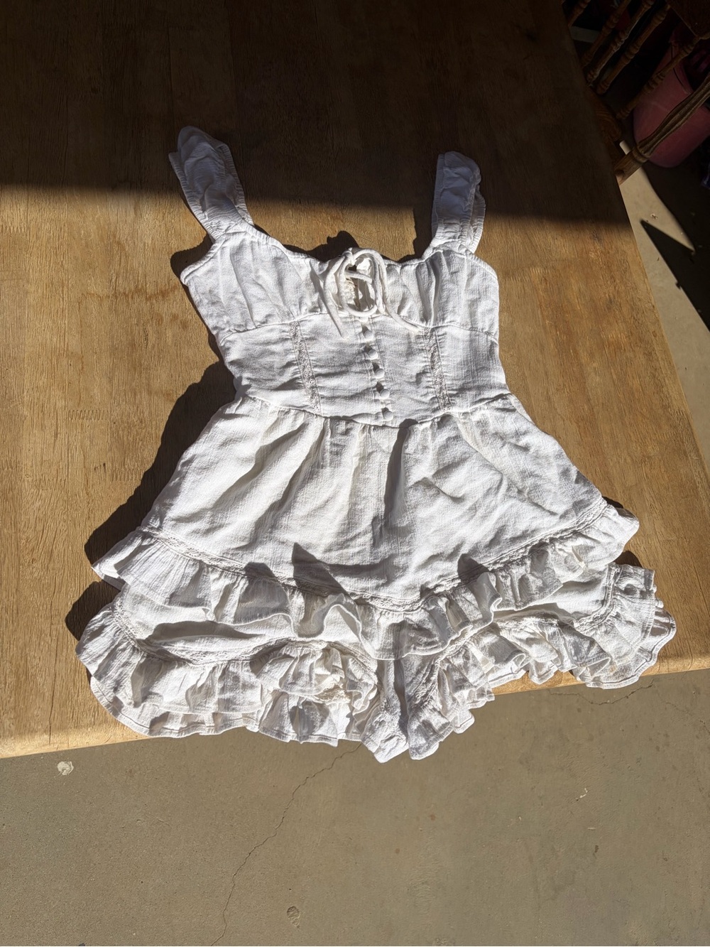 Urban Outfitters White Ruffled Sun Romper